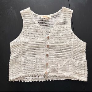 White Crochet Vest